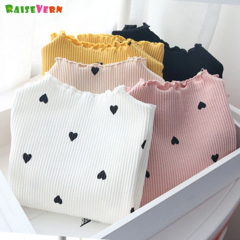 Новинка футболка для маленьких девочек Милая с длинными рукавами и принтом