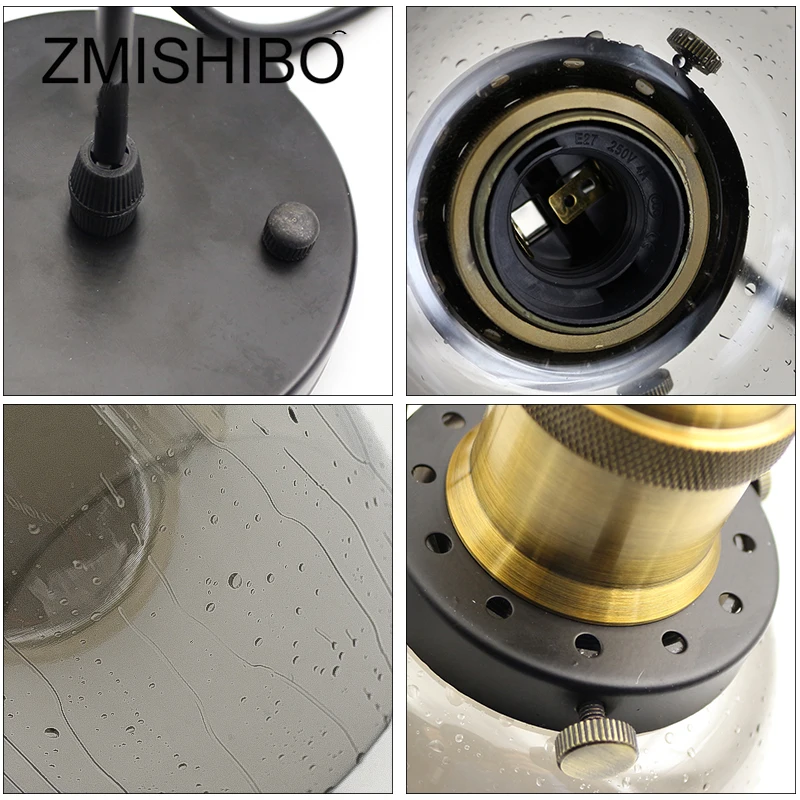 ZMISHIBO Nordic E27 110 В 220 в Подвесная лампа креативный серый эффект дождя стеклянные