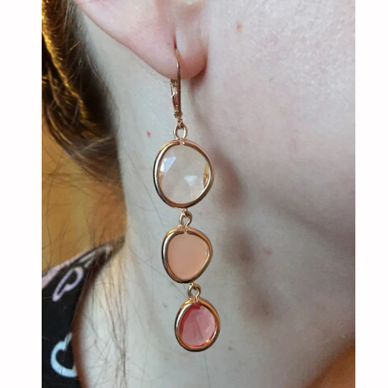 

HONGYE Drop Earrings For Women Fashion Jewelry ful Crystal Resin Stone Long Dangling Earrings Femme Brincos 2020 Party Gift Hot