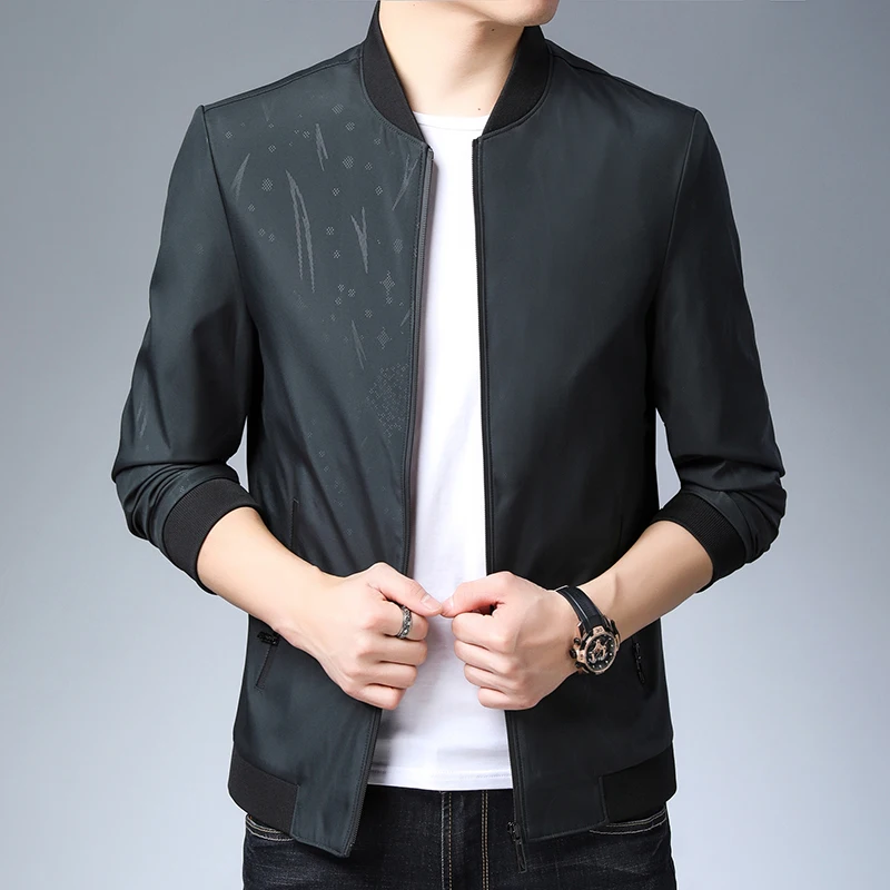 

2019 New Fashion Windbreaker Jackets Men Korean Slim Fit Street Style Trend Overcoat Mandarin Collar Casual Coat Mens Clothing