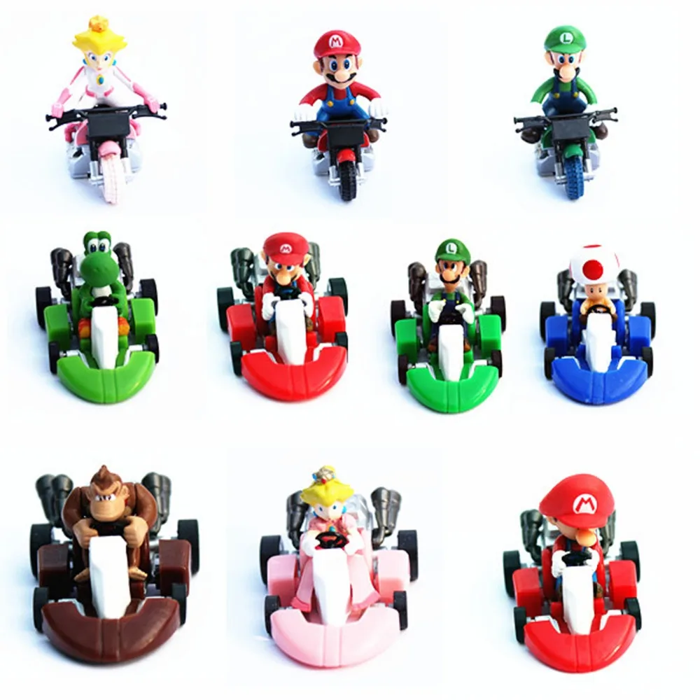 10x Super Mario Kart отступить racers автомобилей Wii Луиджи Йоши Жаба принцессы Donkey Kong DK