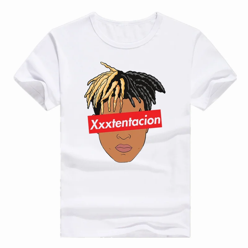 Азиатский размер печати Xxxtentacion характер футболки короткий рукав o образным