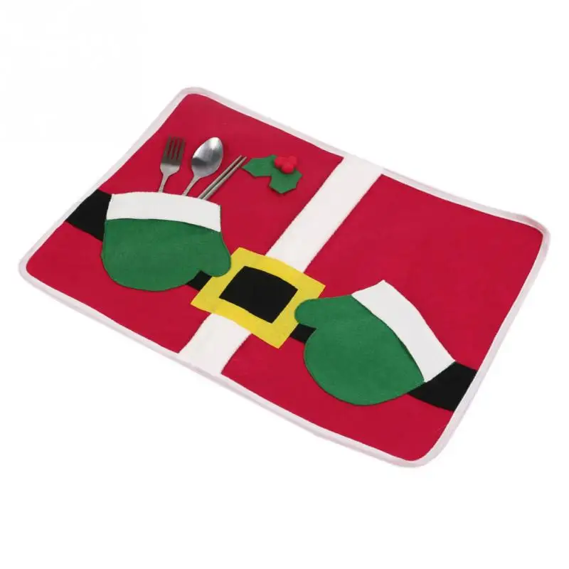 Рождество санта-клаус костюм таблица Placemat сумок праздничным столом Placemats