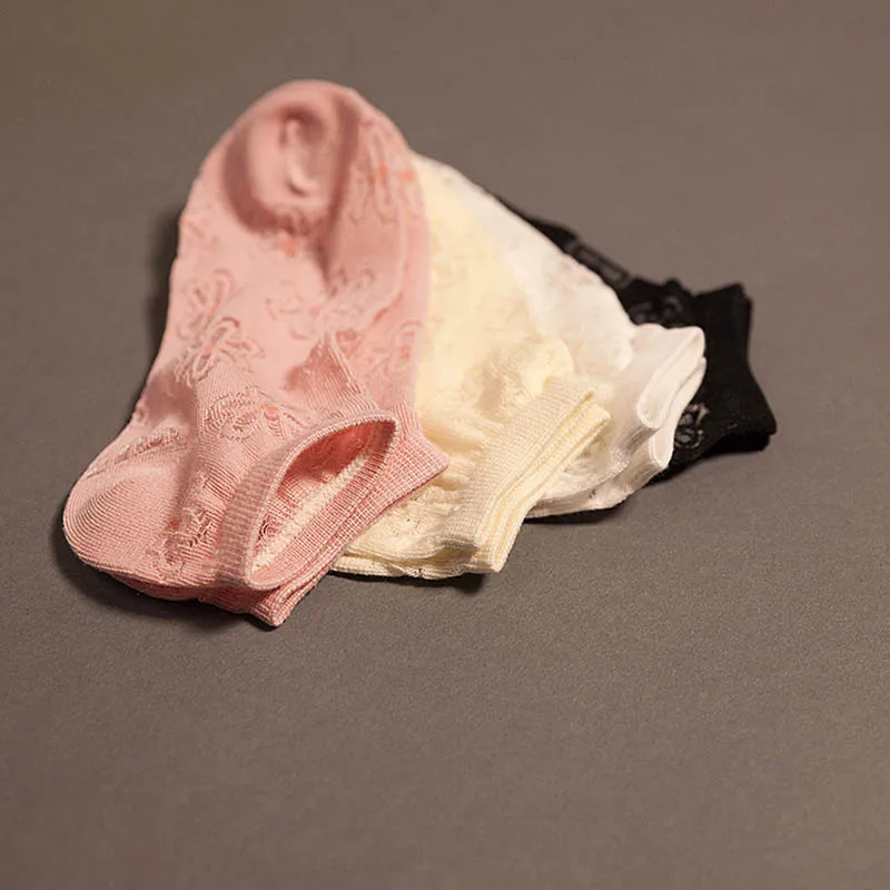 [EIOISAPRA] Японские кружевные шелковые хлопковые милые носки с цветами женские