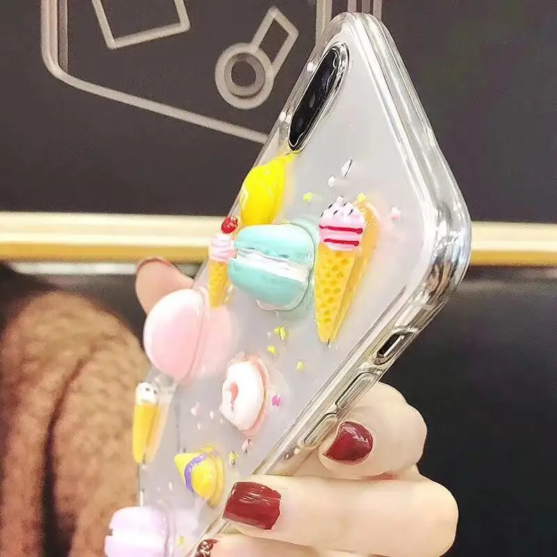 Чехлы для Apple IPhone 6 6s 7 8 Plus X S Xr Xs Max милые 3D чехлы с мороженым торт макарон оболочка