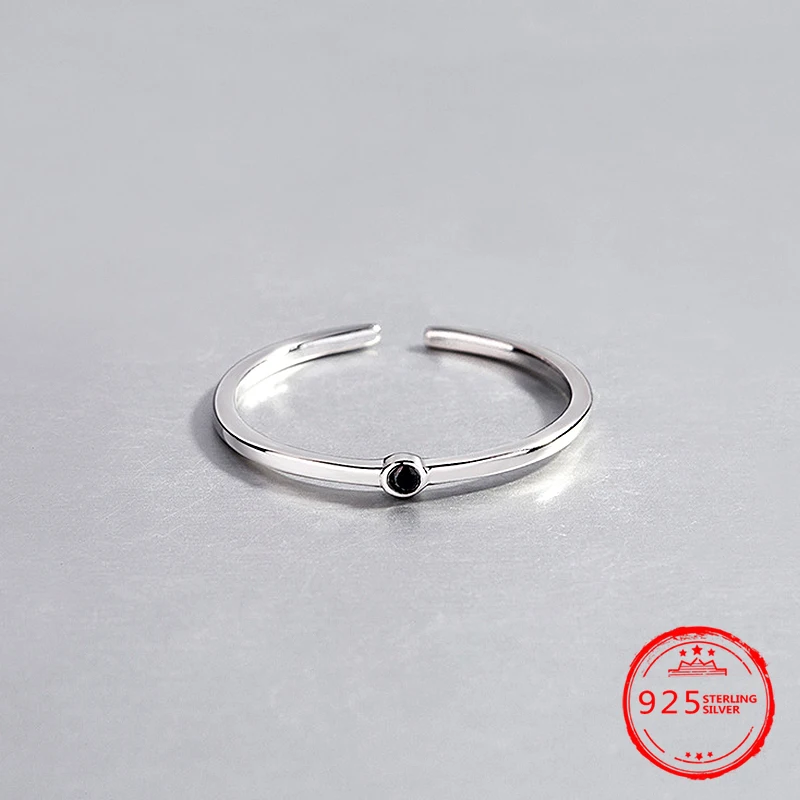 

Real Silver 925 Fashion Simple Cubic Zirconia Open Ring Adjustable Designer Jewellery for Women
