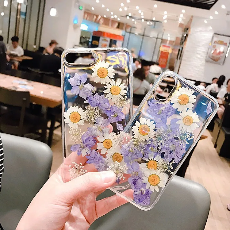 Настоящие гербарий для iPhone X XS MAX XR 8 8 Plus 7 7 Plus 6 6S 6S Plus чехол Чехол задняя оболочка бампер Ins модный защитный ковер