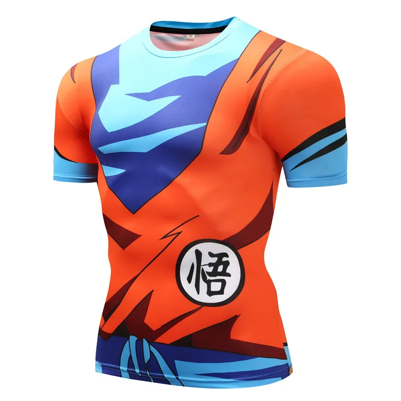 AF839 Футболка Dragon Ball Z, мужские компрессионные футболки, аниме, футболка с коротким рукавом, топы для фитнеса, Vegeta Goku, крутые Забавные футболки для фитнеса - Цвет: AF839