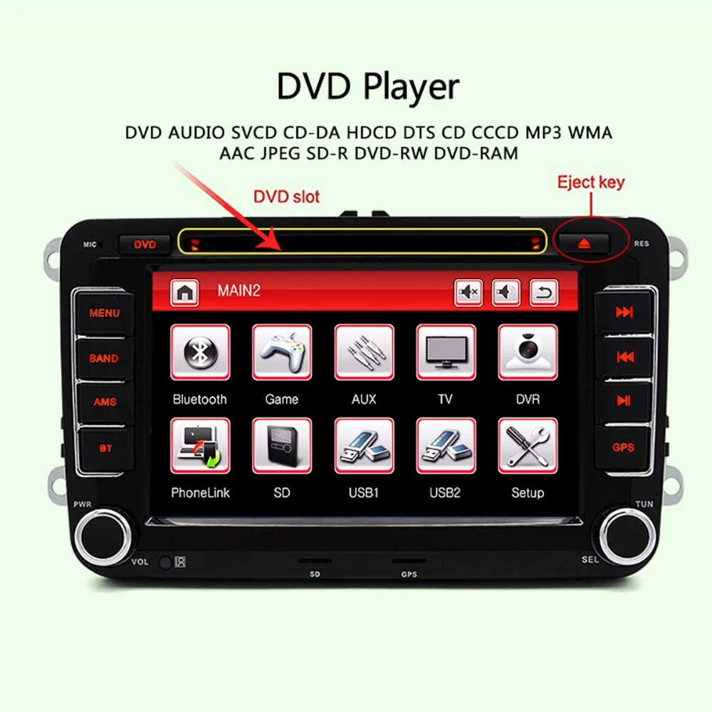 Junsun 7 &quotДвойной Дин GPS DVD Радио-Плеер Для VW/Volkswagen/Passat/GOLF/Skoda/Seat Gps Аудио Сенсорный