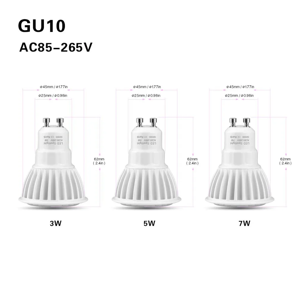 Светодиодная лампа MR16 с регулируемой яркостью 12 В DC/AC GU10 110 220 точечная GU5.3 COB 3 Вт 5 7