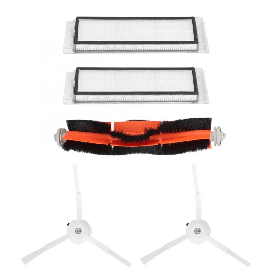 Main Brush+ 2 Side Brushes+ 2 Filter for Xiaomi Mi Robot S50 Vacuum Cleaner
