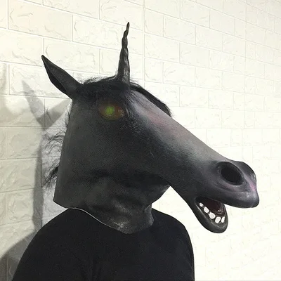 Unicorn Хэллоуин Карнавал зверополис косплей костюм реквизит рыба кролик Джуди верблюд панда кенгуру Ленивец ящерица Бегемот Латексная Маска животных - Цвет: Unicorn