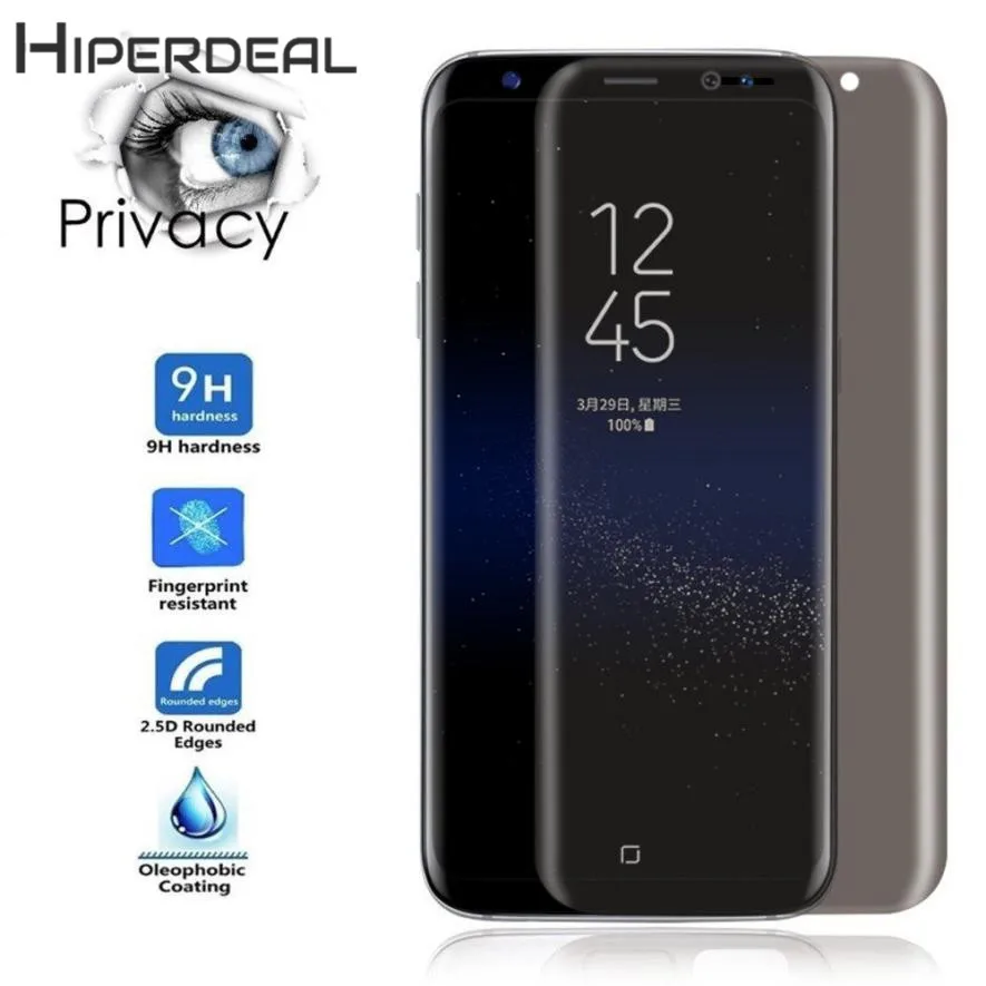 HIPERDEAL Новый для Samsung Galaxy S8 конфиденциальности Полный экран протектор Закаленное