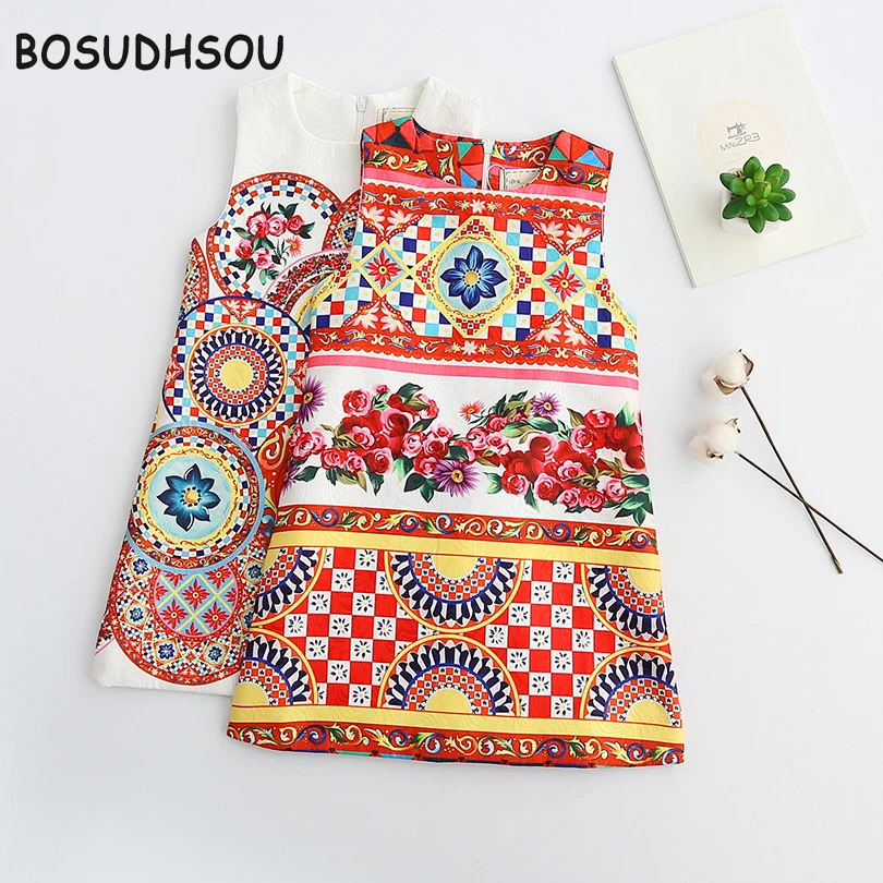 Bosudhsou/платье для девочек Новинка 2018 года сезон весна-лето платье маленьких в