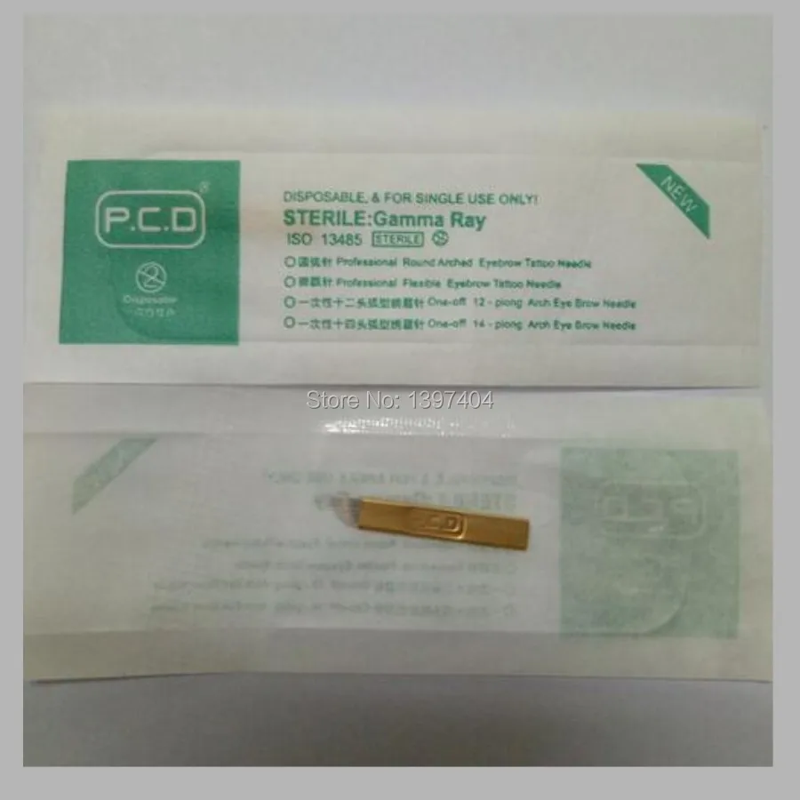 50 шт./лот PCD 14 пин микроблейдинг лезвие Перманентный макияж бровей ручные