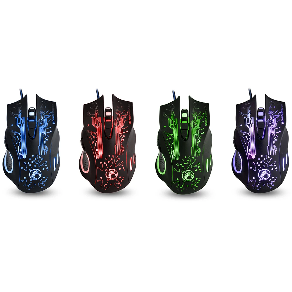 Проводная оптическая Мышь игровой для Gamer С 3D груди Цвет изменение 6 Пуговицы