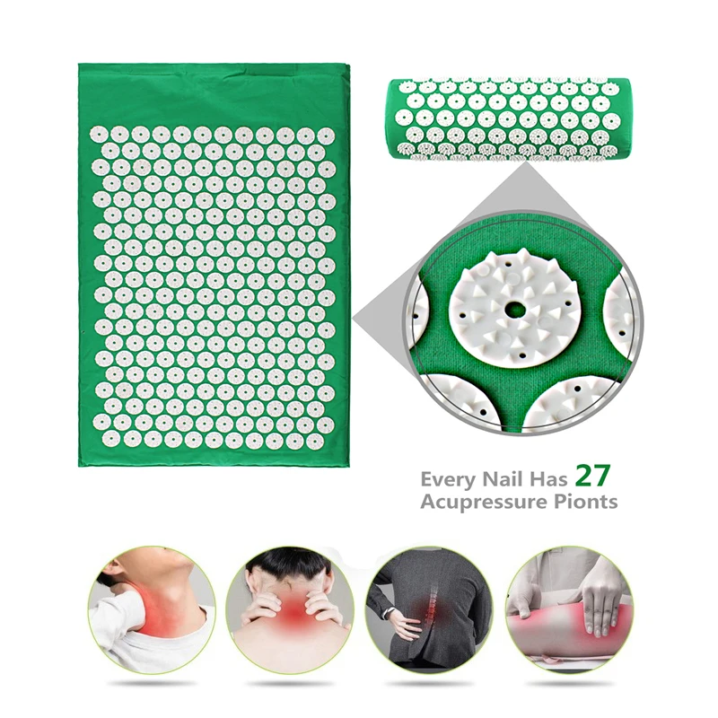 Acupressure Массажный коврик набор подушек Коврик для йоги снятия стресса на спине шеи