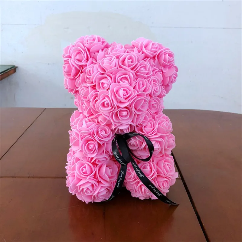 

VIP 25cm Soap Foam Bear of Roses Teddi Bear Rose Flower Artificial New Year Gifts for Women Valentines Gift Christmas Plush Bear