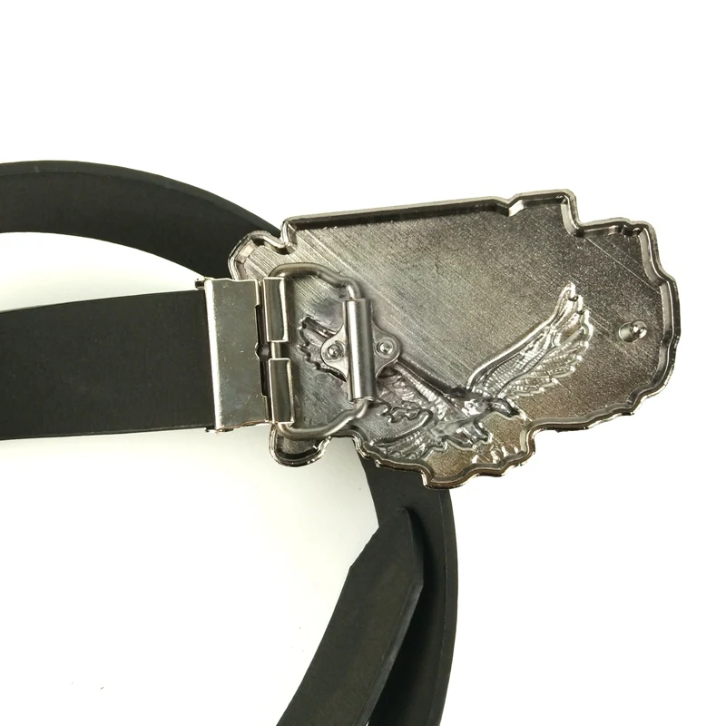 Для мужчин черный PU кожа Ремни Американский Флаг Орел Пряжка Страна ковбойские