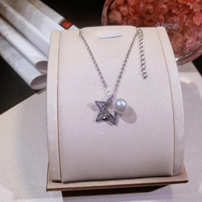 Ожерелье из натурального жемчуга ожерелье серебра 925 пробы с подвеской для