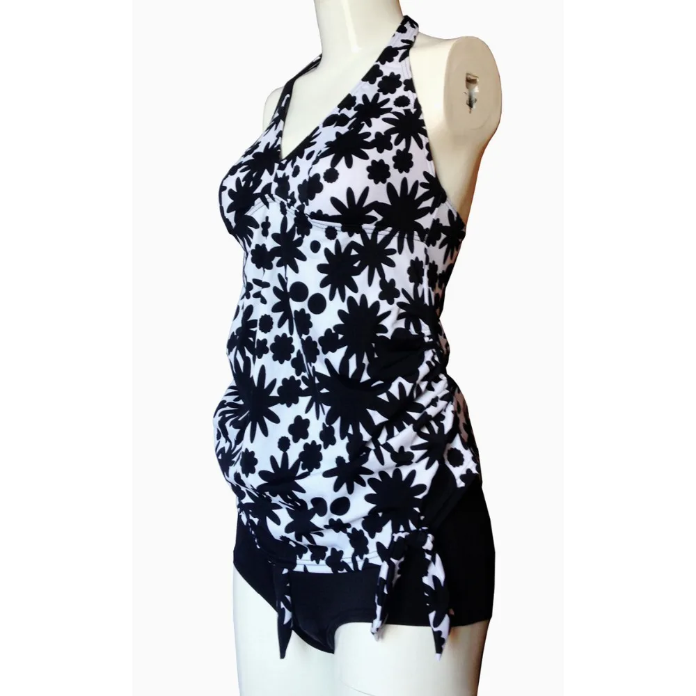 

Fashion Women Two-piece Swimsuit Pregnancy Maternity Tankinis Set Plus Size Swimwear Halter Print Bathing Swimming Suits 5 Size