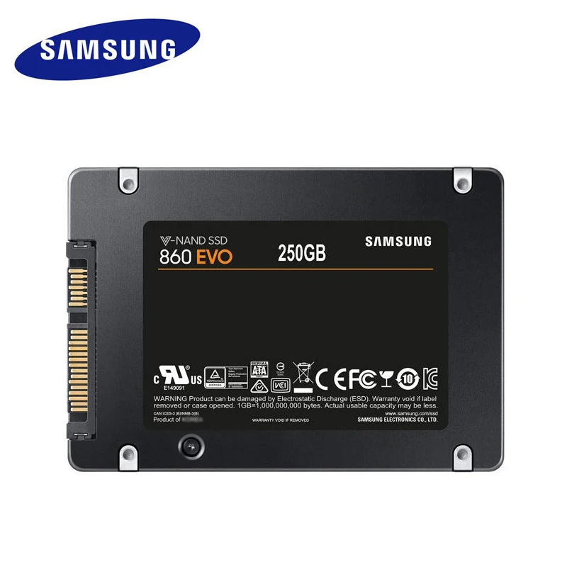 SAMSUNG SSD 500 Гб 250 ГБ 860 EVO Внутренний твердотельный диск Жесткий диск SATAIII SATA3 HDD высокая скорость для ноутбука Настольный