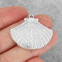 10pcs seashell scallop charms pendants for necklace earrings making jewelry findings 35x31mm