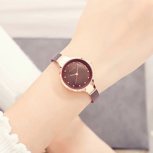 Кофе Kimio Relojes Mujer наручные часы браслет Кварцевые часы для женщин женские часы Женское платье Relogio Feminino для женщин - Цвет: Кофе