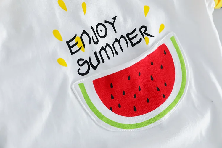 2PCS Children Clothing Baby Boy Suits Sport Outfits Cotton Summer Watermelon Print T-short And Pants Short Sleeve Top Sets | Детская
