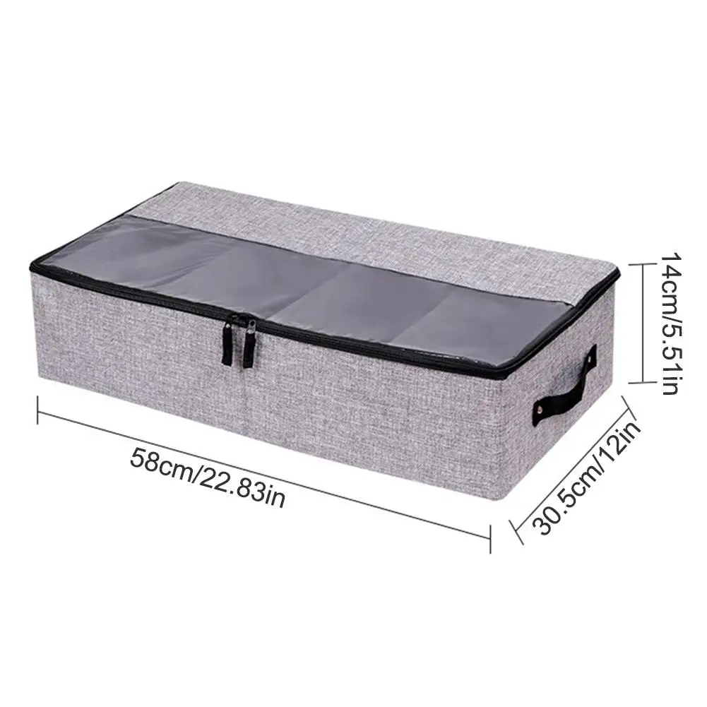 Складная коробка для хранения обуви из плотной ткани прозрачная