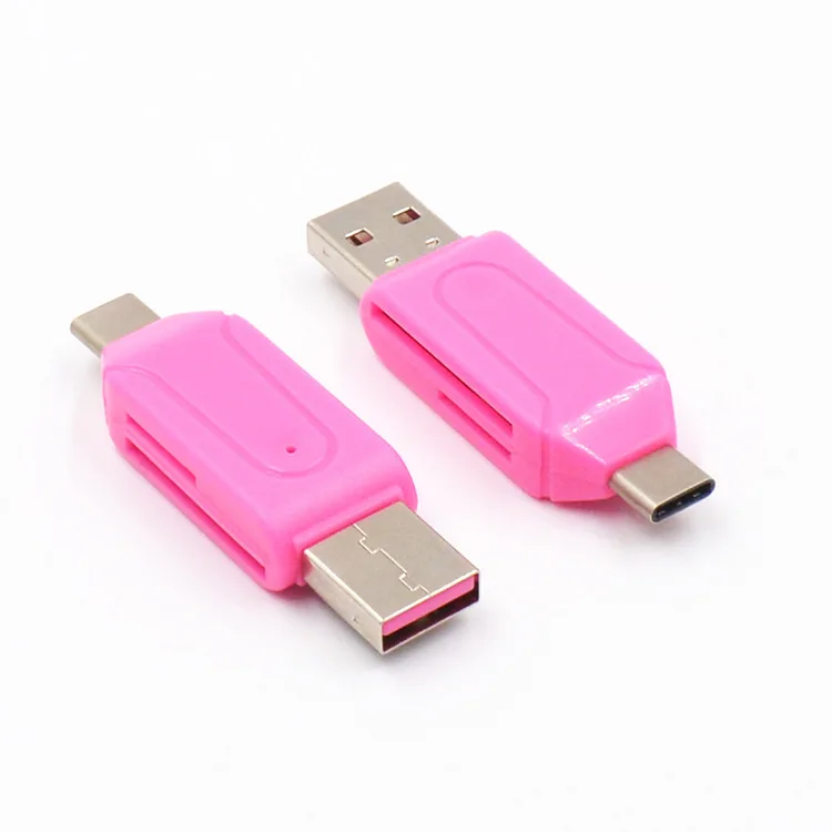 2 в 1 USB OTG кардридер Универсальный Тип C OTG TF/SD кардридер телефонный удлинитель-Переходник USB C OTG адаптер