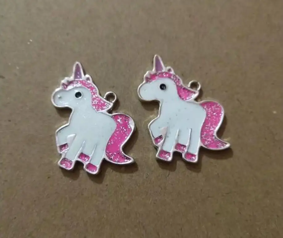 Enamel Unicorn Horse Alloy Cute Charm Pendants For Jewelry Making DIY Handmade Craft | Украшения и аксессуары