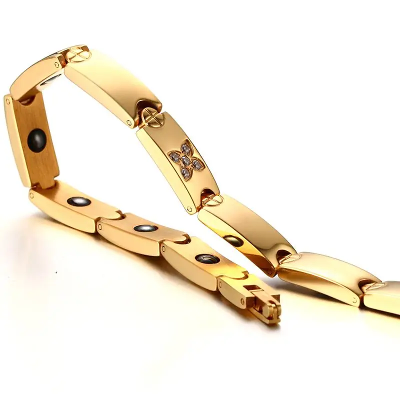 Vnox женский Браслеты золото цвет Нержавеющая сталь Любовь Bijoux Регулируемый