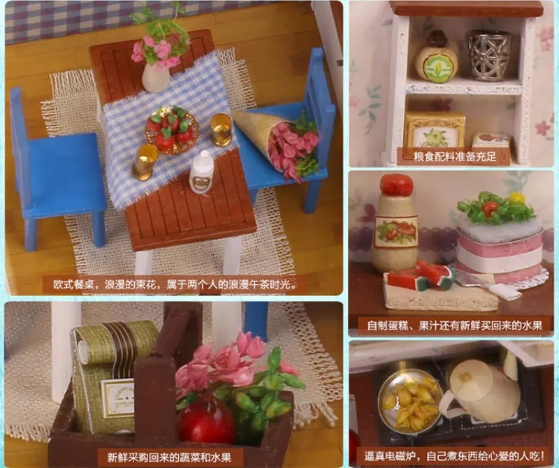 DIY деревянный дом Кукольный дом Мечта детство собрать 3D миниатюры кукольный домик модель мини кукольные домики мебель игрушки для детей