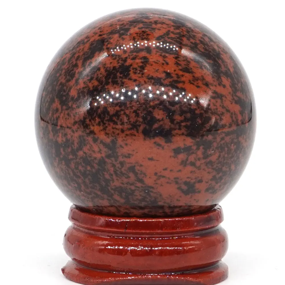 Натуральный красный шар из красного Красного дерева обсидиана минеральная