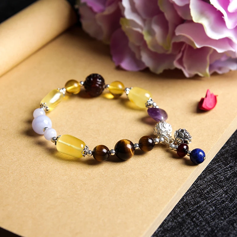 Браслет из натуральной кожи ручной работы стерлингового серебра с пчелиным