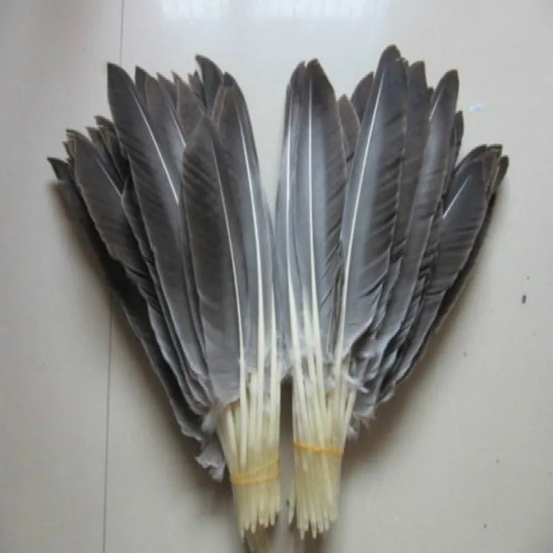 Perfect! hot 50pcs/lot 12-14inches / 30-35cm Natural wild turkey tail feathers crafts for Christmas wedding Decoration