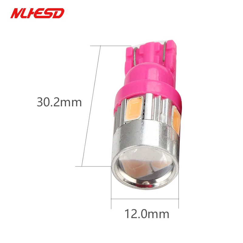 10 шт. T10 W5W 194 6SMD 5630 5730 6LED Клин светильник супер белый автомобиль боковые лампочки