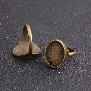 Винтажное кольцо овальной формы 13x18 мм, 2 шт., пустая оправа для камеры, плоский стеклянный кабошон, аксессуары для ювелирных изделий