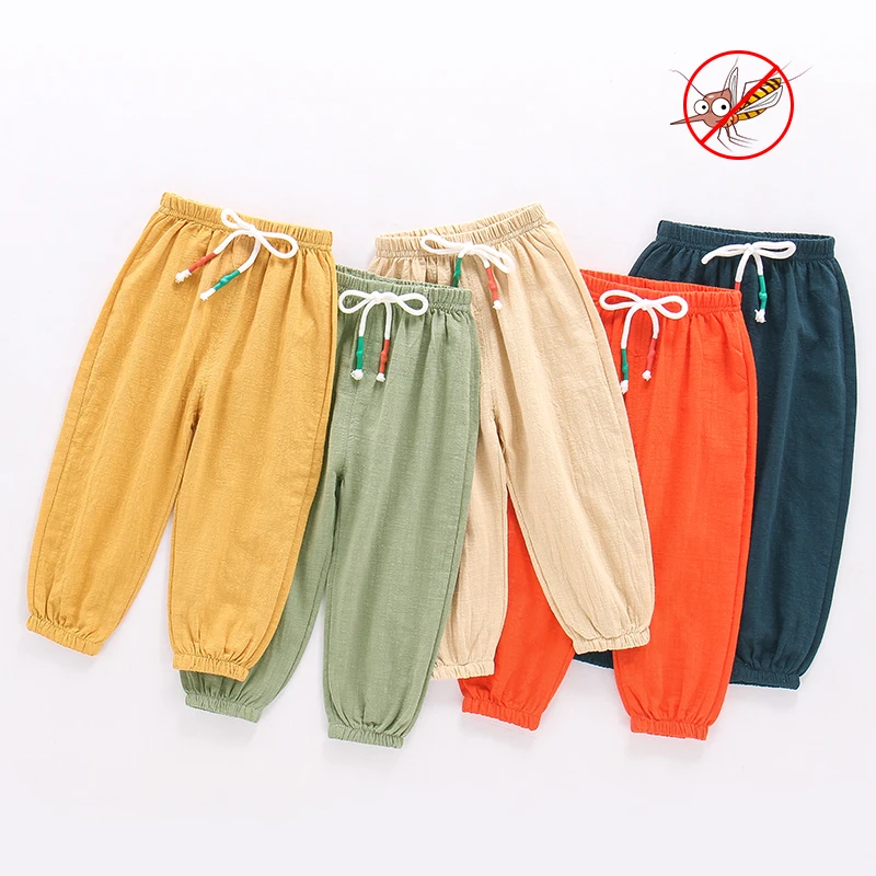 Штаны для маленьких мальчиков 2019 г. Летние однотонные повседневные хлопковые