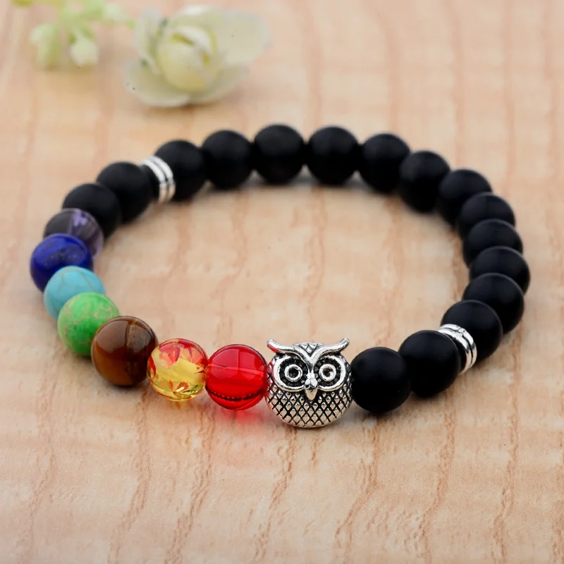 Женский браслет для медитации Будды черный матовый из 7 чакр йоги AB211 2019 |