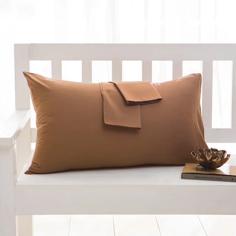 Cotton Pillowcase Solid Color Pillow Cover 40 * 60 cm 50 70 75 90 Case Bedding Customizable | Дом и сад