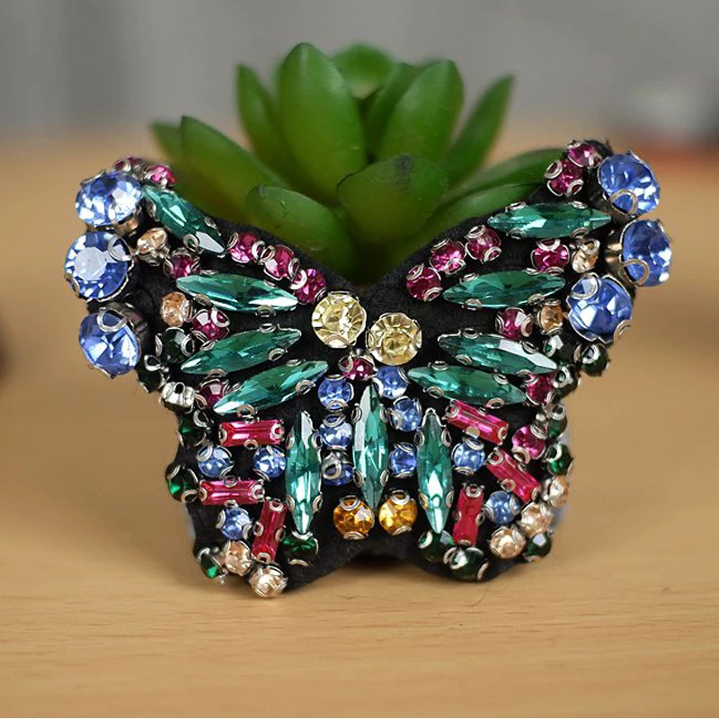 

Butterfly Rhinestones iron on patch crystal Beaded parche patches for Clothing Sewing on Beading Shirt Bags Apparel patches