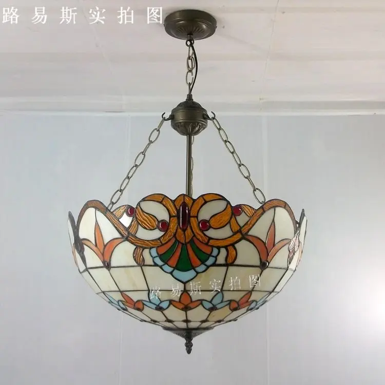 50 см Европейский стиль гостиная отель обратный кулон Тиффани лампы стекло