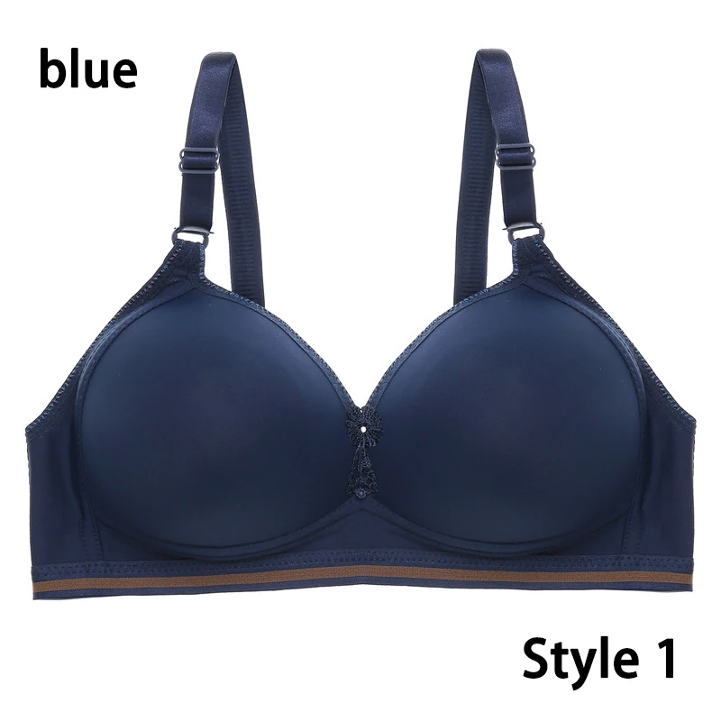 Style 1 Blue Беспроводной бюстгальтер для женщин, бюстгальтеры пуш-ап, бюстгальтер без косточек, бесшовный бюстгальтер без косточек, женское нижнее белье, сексуальные бюстгальтеры больших размеров - Цвет: Style 1 Blue