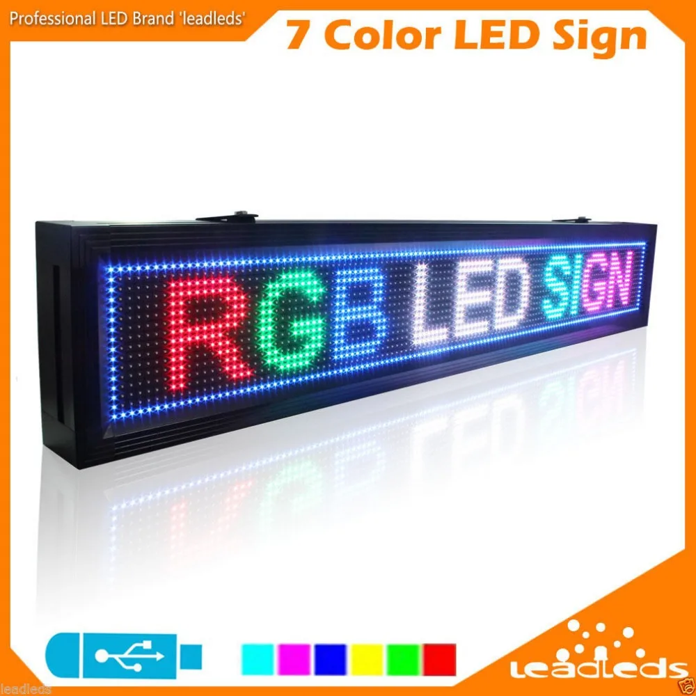 

131cm P10 SMD RGB 7-color 16X128pixel Programmable Scrolling LED Rainbow Message display Display board For Business Sign