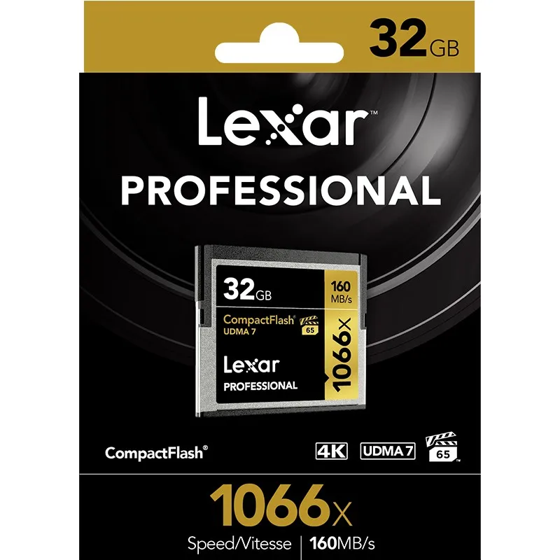 Lexar 32 ГБ 64 карта cf 160 МБ/с. CompactFlash карт памяти 1066x 128G256G высокой скорости для DSLR HD 4 K