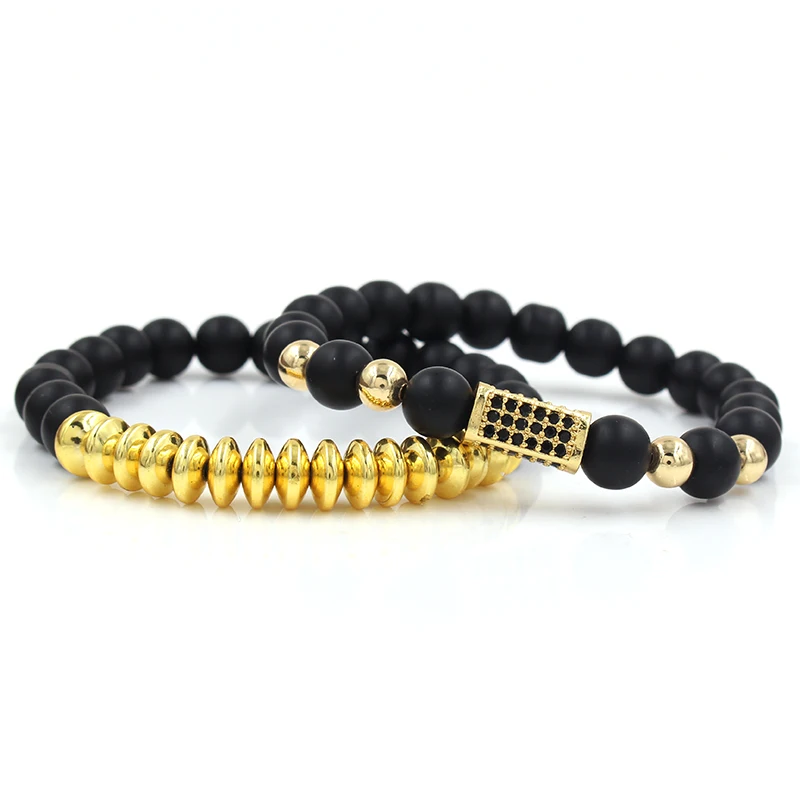 Микро проложить CZ квадратные Подвески Пара Браслеты Наборы для мужчин и женщин 2