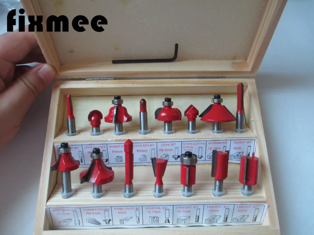 15 шт./компл. фреза Набор инструментов для резцов по дереву Карбид хвостовик