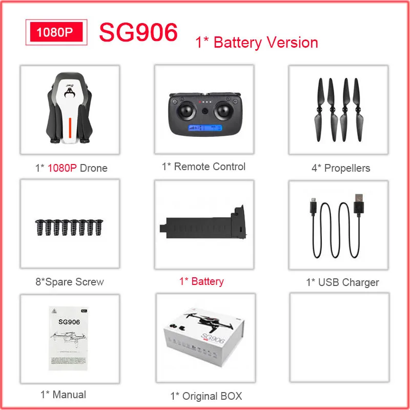 SG906 5G 1080P 4K HD WiFi камера Складная FPV игрушка, Дрон на дистанционном управлении RTF gps следить за мной/рука жестов стрельба 23 мин Время полета Вертолет - Цвет: White-1080P-1B-BOX